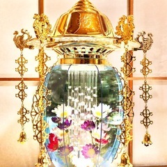 綺麗 水明灯 アジアン 和インテリア 寺家具　盆 間接照明 2つセット　☆配送応相談☆の画像