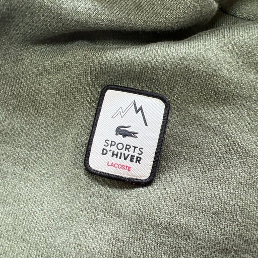 Lacoste ハーフジップ パーカー オリーブグリーン　us s