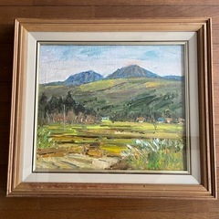 絵画　油絵　額装　阿蘇