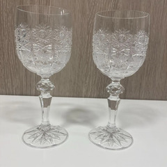 【未使用】ボヘミアクリスタル　ワイングラス　ペア