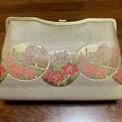 【お値下げ】美品　和装 草履バッグセット 振袖　ゴールド 花柄　成人式の画像