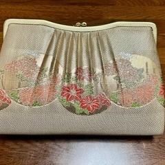 【お値下げ】美品　和装 草履バッグセット 振袖　ゴールド 花柄　成人式の画像