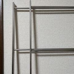 2組セット　MUJI　無印ステンレスユニットシェルフ　ステンレス追加用帆立　大・シルバー　高さ１７５．５ｃｍタイプ用の画像