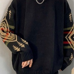 SHEIN セーター　幾何学柄　オーバーサイズ