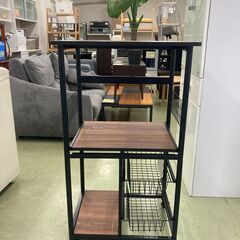 【リサイクルショップ　ピカソ　小松原】不二貿易 レンジワゴン レンジボード キッチン収納 レンジ台 FBC-9812★6522★の画像