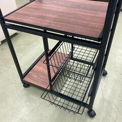 【リサイクルショップ　ピカソ　小松原】不二貿易 レンジワゴン レンジボード キッチン収納 レンジ台 FBC-9812★6522★の画像