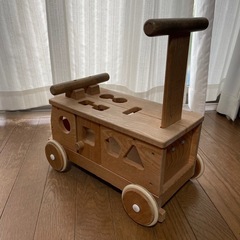 平和工業　森のパズルバス　Mocco 手押し車　木製　日本製