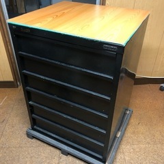 浜田　メリックス　キャビネット　6段　工具箱　工具台　部品入れ　黒