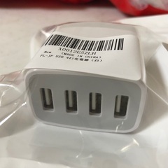 【015】新品1点 セキュリティカメラ用 mini-USB/USBケーブル10m×4本とUSB4連アダプターセットの画像
