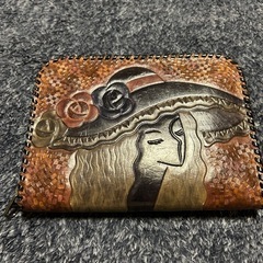 工芸品　本革財布　未使用品