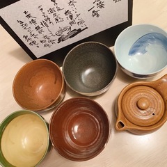 新品未使用　小どんぶり揃 （急須付）5客セットお茶碗 和食器　お茶漬け碗の画像