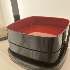新品未使用】漆器 手提 お正月 二段重箱 お重 重箱 和菓子　おせちの画像