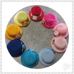 【74】WELCOME hat 2個【かわいい＊ミニ帽子（花）】の画像