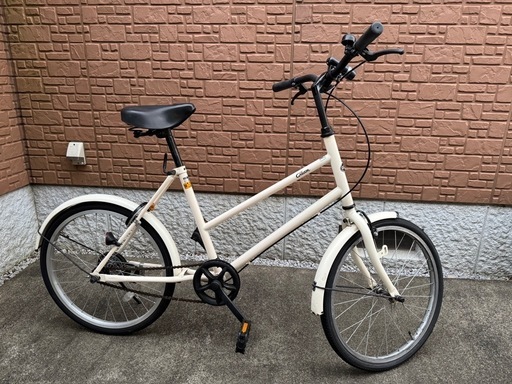 （取引中）ミニベロ自転車　クリーム　ミニ　20インチ