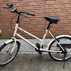 （取引中）ミニベロ自転車　クリーム　ミニ　20インチ