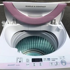 配送設置無料🚛当日配送‼️ピンク色🌸Joshinオリジナルモデル‼️🌟 穴なし槽🔹SHARP 洗濯機🏅ステンレス槽 🔰 大阪　京都　兵庫　奈良　和歌山　滋賀🔴の画像