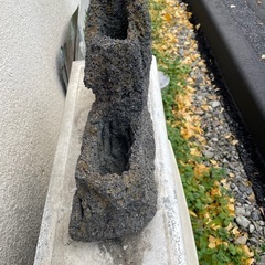 野草につかっていた　天然岩、鉢の画像