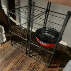 ブラック　スチールラック　2台　高さ65cm