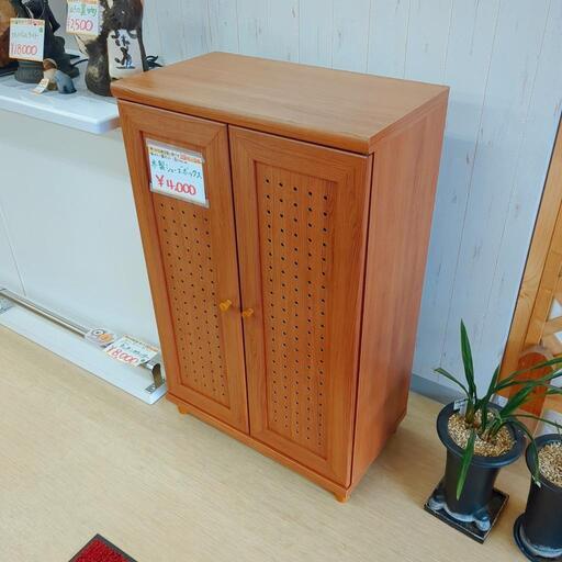 木製シューズボックス☆下駄箱・キズ少ない、状態良【浜村鹿野温泉ICから3分 買取本舗 宮本リサイクル 営業時間9～19時 定休日水曜のみ←連絡できませんm(_ _)m】