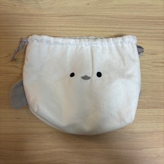 ダイソー シマエナガ アニマルポーチ アニマル巾着 鳥の画像