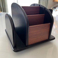 超美品　高級木製回転リモコンケース　ホルダー　スタンド　収納の画像