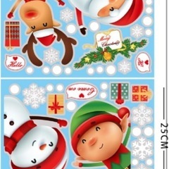 新品⭐️くり返し使える❣️ クリスマス 静電気ステッカー シール サンタクロース 雪だるまの画像