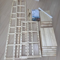 ベルメゾン つっぱり木製シェルフ の画像