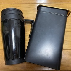 タンブラー、IKEAコーヒー豆缶