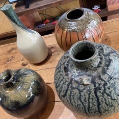 【未使用品】小石原焼等の花瓶4つ