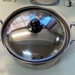 中古　ステンレス　大鍋　ＩＨ使えます　取っ手難あり　ジャンク品　...