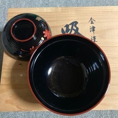 会津塗り　吸い物椀　五客セット　未使用の画像