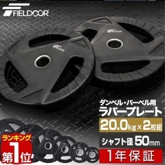 新品　バーベル　プレート　20kg 2枚セット 穴径50mm ダンベル