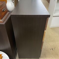 タンス　No.578　ニトリ　ローチェスト カレナ 80LC DBR　【リサイクルショップどりーむ荒田店】の画像