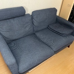 2人掛けソファ　ネイビー　2年使用