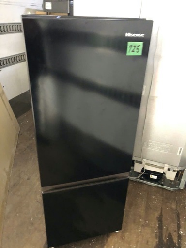 NO 725 ?北九州市内配送設置無料✨?　ハイセンス 冷蔵庫 幅48.1cm 162L ブラック HR-D15FB 2ドア 右開き 