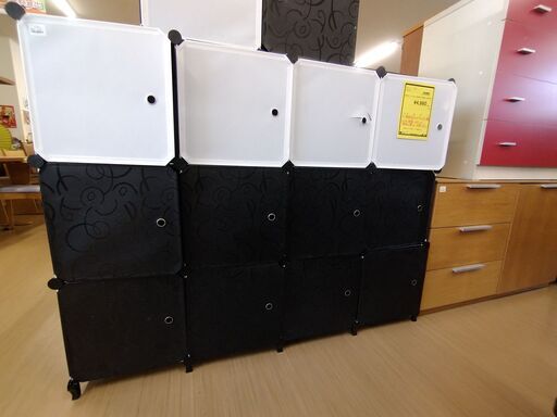 【Ｃ572】組み立てラック DIY CABINET STORAGE ZR-WD黒