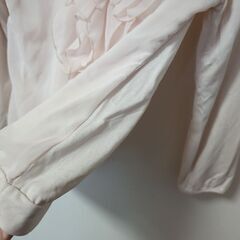 ORIHICA 薄いピンク フリル長袖ブラウス【ビジネス・OL】の画像