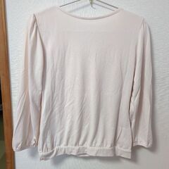 ORIHICA 薄いピンク フリル長袖ブラウス【ビジネス・OL】の画像