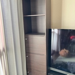 5段カラーボックス　扉付き　美品　アイリスオーヤマ　ブラウン　ウ...