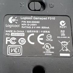 Logicool gamepad F310 ロジクール ゲームパッド 2個セット コントローラー 有線 ☆札幌市 白石店 の画像