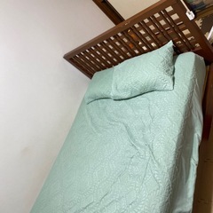 ベットとマットレスとベットカバーセット