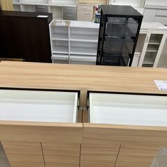★ジモティ割あり★ 全国家具工業 キャビネット クリーム H103×D30×W115.5 クリーニング済み TJ10289の画像
