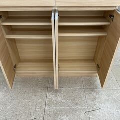 ★ジモティ割あり★ 全国家具工業 キャビネット クリーム H103×D30×W115.5 クリーニング済み TJ10289の画像