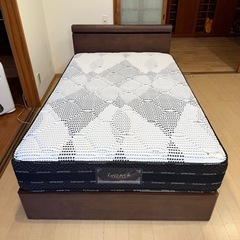 【超美品‼️】定価240,900円♪ アンネルベッド セミダブルベッド 引き出し収納付き 照明＆コンセント付き ベッドフレーム マットレスの画像