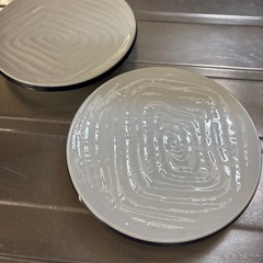 刺身皿　青ふちどり　二枚