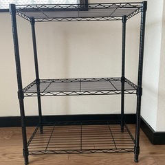3段スチールラック 幅58.9×奥行34×高さ76.2cm 黒    