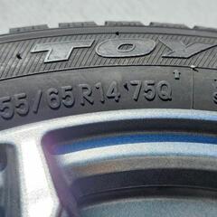 スタッドレスタイヤ155/65R14 75Qホイール付き4穴の画像