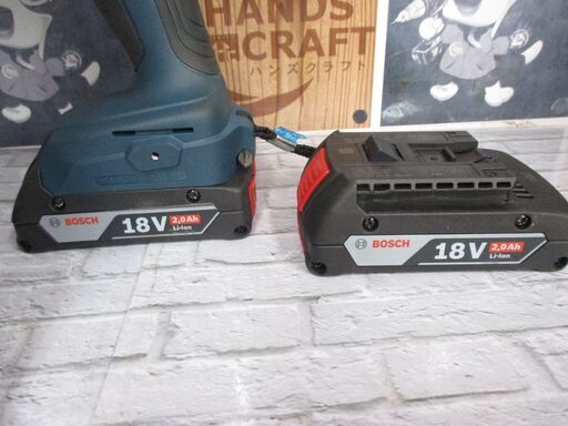 ボッシュ BOSCH GDRV-18V-160 インパクトドライバ 中古品 バッテリ18V 2.0Ah二個/充電器 【ハンズクラフト宜