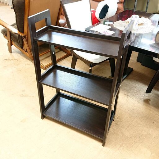 1/4ニトリ ラダーシェルフ 3段 ダークブラウン インテリア家具