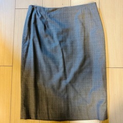 M-PREMIER タイトスカート 38 グレー　ストライプ